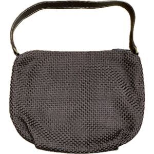 The Sak Handbag Bag Purse Brown Woven Fabric Hobo Shoulder Bag‎ Viscose